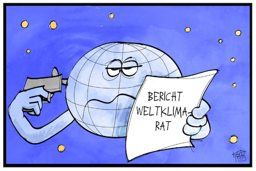 Cartoon: Weltklimarat (medium) by Kostas Koufogiorgos tagged karikatur,koufogiorgos,illustration,cartoon,ipcc,erde,klima,umwelt,selbstmord,bericht,weltklimarat,karikatur,koufogiorgos,illustration,cartoon,ipcc,erde,klima,umwelt,selbstmord,bericht,weltklimarat