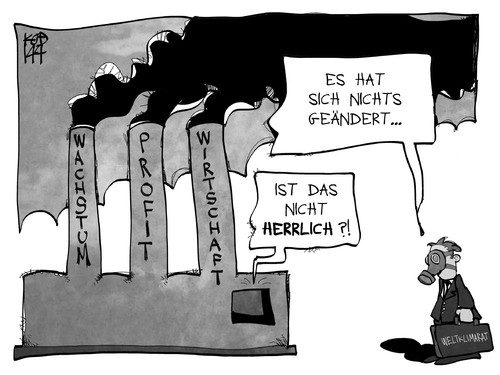 Cartoon: Weltklimaratsbericht (medium) by Kostas Koufogiorgos tagged karikatur,koufogiorgos,illustration,cartoon,weltklimarat,klima,umwelt,energie,kraftwerk,wirtschaft,profit,wachstum,umweltverschmutzung,ressourcen,karikatur,koufogiorgos,illustration,cartoon,weltklimarat,klima,umwelt,energie,kraftwerk,wirtschaft,profit,wachstum,umweltverschmutzung,ressourcen