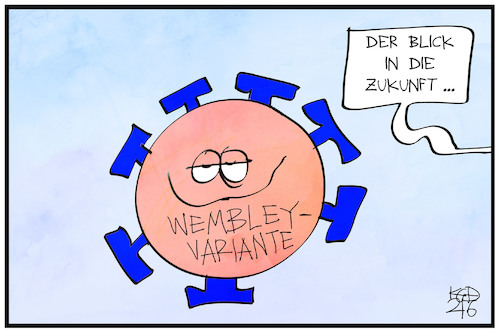 Cartoon: Wembley-Variante (medium) by Kostas Koufogiorgos tagged karikatur,koufogiorgos,illustration,cartoon,wembley,corona,virus,variante,mutation,karikatur,koufogiorgos,illustration,cartoon,wembley,corona,virus,variante,mutation