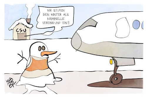 Cartoon: Wintereinbruch (medium) by Kostas Koufogiorgos tagged karikatur,koufogiorgos,schneemann,winter,flugzeug,blockade,karikatur,koufogiorgos,schneemann,winter,flugzeug,blockade