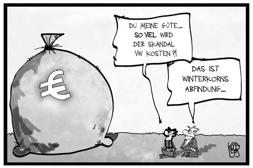 Cartoon: Winterkorn-Abfindung (medium) by Kostas Koufogiorgos tagged karikatur,koufogiorgos,illustration,cartoon,volkswagen,vw,auto,abgas,skandal,winterkorn,rücktritt,pension,abfindung,geld,konzern,geldsack,wirtschaft,reichtum,karikatur,koufogiorgos,illustration,cartoon,volkswagen,vw,auto,abgas,skandal,winterkorn,rücktritt,pension,abfindung,geld,konzern,geldsack,wirtschaft,reichtum