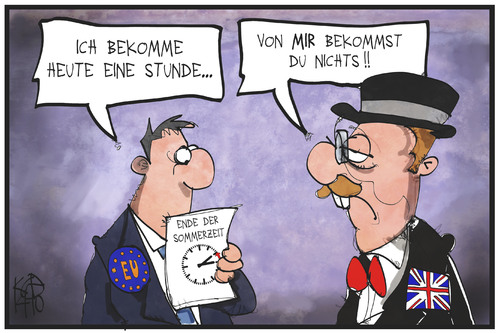 Cartoon: Winterzeit in Großbritannien (medium) by Kostas Koufogiorgos tagged karikatur,koufogiorgos,illustration,cartoon,eu,europa,grossbritannien,winterzeit,uhr,sommerzeit,umstellung,karikatur,koufogiorgos,illustration,cartoon,eu,europa,grossbritannien,winterzeit,uhr,sommerzeit,umstellung