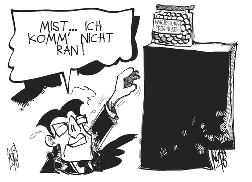 Cartoon: Wirtschaftsprognose (medium) by Kostas Koufogiorgos tagged rösler,wirtschaft,minister,prognose,deutschland,wachstum,karikatur,kostas,koufogiorgos,rösler,wirtschaft,minister,prognose,deutschland,wachstum,karikatur,kostas,koufogiorgos