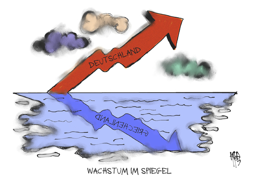 Cartoon: Wirtschaftswachstum (medium) by Kostas Koufogiorgos tagged griechenland,privatisierung,hafen,schiff,untergang,schulden,defizit,bankrott,pleite