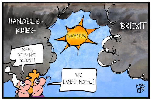 Cartoon: Wirtschaftswachstum (medium) by Kostas Koufogiorgos tagged karikatur,koufogiorgos,illustration,cartoon,handelskrieg,wirtschaft,wachstum,brexit,wolke,sonne,michel,aussicht,wetter,sonnenschein,prognose,karikatur,koufogiorgos,illustration,cartoon,handelskrieg,wirtschaft,wachstum,brexit,wolke,sonne,michel,aussicht,wetter,sonnenschein,prognose