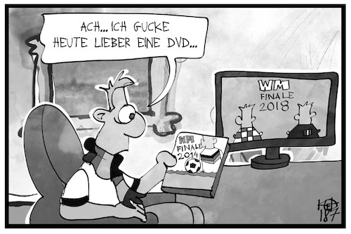 Cartoon: WM-Finale ohne Deutschland (medium) by Kostas Koufogiorgos tagged karikatur,koufogiorgos,illustration,cartoon,wm,finale,dvd,boykott,fernsehen,zuschauer,sport,fussball,2014,weltmeister,nationalmannschaft,deutschland,karikatur,koufogiorgos,illustration,cartoon,wm,finale,dvd,boykott,fernsehen,zuschauer,sport,fussball,2014,weltmeister,nationalmannschaft,deutschland