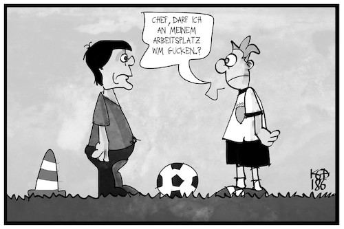 Cartoon: WM gucken am Arbeitsplatz (medium) by Kostas Koufogiorgos tagged karikatur,koufogiorgos,illustration,cartoon,wm,fussball,sport,löw,spieler,trainer,fernsehen,übertragung,fifa,weltmeisterschaft,arbeitsrecht,karikatur,koufogiorgos,illustration,cartoon,wm,fussball,sport,löw,spieler,trainer,fernsehen,übertragung,fifa,weltmeisterschaft,arbeitsrecht