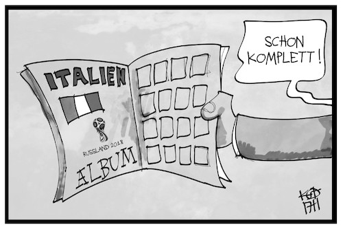 Cartoon: WM ohne Italien (medium) by Kostas Koufogiorgos tagged karikatur,koufogiorgos,illustration,cartoon,wm,russland,2018,italien,panini,album,sammelalbum,fussball,fifa,sport,inhaltsleer,karikatur,koufogiorgos,illustration,cartoon,wm,russland,2018,italien,panini,album,sammelalbum,fussball,fifa,sport,inhaltsleer