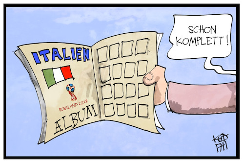 Cartoon: WM ohne Italien (medium) by Kostas Koufogiorgos tagged karikatur,koufogiorgos,illustration,cartoon,wm,russland,2018,italien,panini,album,sammelalbum,fussball,fifa,sport,inhaltsleer,karikatur,koufogiorgos,illustration,cartoon,wm,russland,2018,italien,panini,album,sammelalbum,fussball,fifa,sport,inhaltsleer