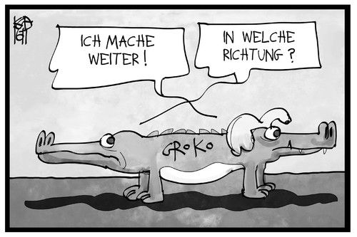 Cartoon: Wo gehts lang Groko? (medium) by Kostas Koufogiorgos tagged karikatur,koufogiorgos,illustration,cartoon,groko,krokodil,spd,cu,regierung,koalition,merkel,richtung,politik,karikatur,koufogiorgos,illustration,cartoon,groko,krokodil,spd,cu,regierung,koalition,merkel,richtung,politik