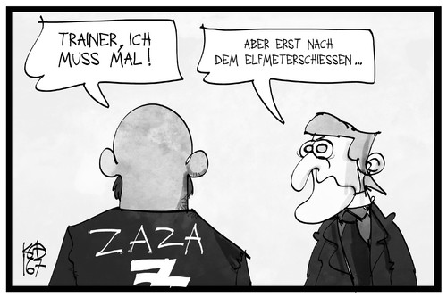 Cartoon: Zaza-Tanz (medium) by Kostas Koufogiorgos tagged karikatur,koufogiorgos,cartoon,illustration,italien,fussball,em,europameisterschaft,tor,zaza,conte,elfmeterschiessen,strafstoss,tanz,trippeln,karikatur,koufogiorgos,cartoon,illustration,italien,fussball,em,europameisterschaft,tor,zaza,conte,elfmeterschiessen,strafstoss,tanz,trippeln