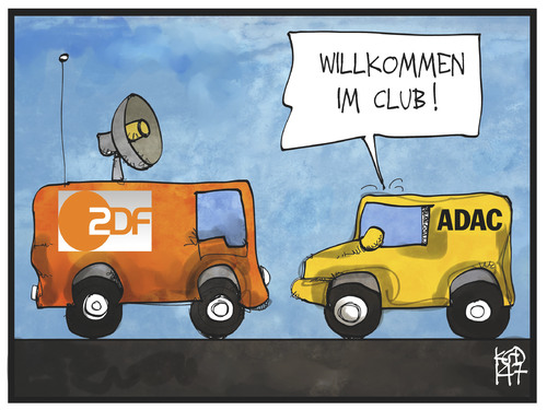 Cartoon: ZDF und ADAC (medium) by Kostas Koufogiorgos tagged karikatur,koufogiorgos,illustration,cartoon,zdf,adac,betrug,auto,üwagen,gelber,engel,club,medien,sender,mitglied,karikatur,koufogiorgos,illustration,cartoon,zdf,adac,betrug,auto,üwagen,gelber,engel,club,medien,sender,mitglied