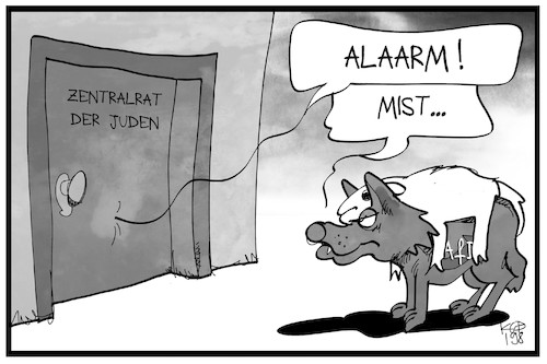 Cartoon: Zentralrat der Juden (medium) by Kostas Koufogiorgos tagged karikatur,koufogiorgos,illustration,cartoon,afd,partei,juden,zentralrat,wolf,schafspelz,gefahr,warnung,karikatur,koufogiorgos,illustration,cartoon,afd,partei,juden,zentralrat,wolf,schafspelz,gefahr,warnung