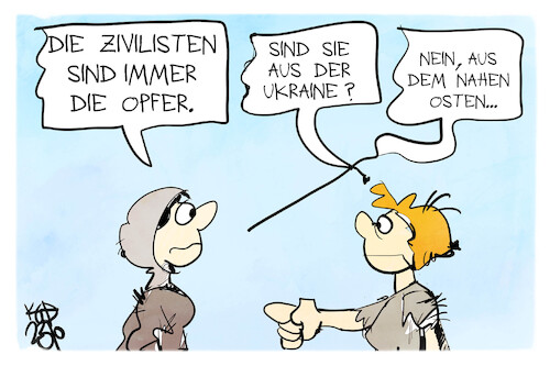 Cartoon: Zivilisten (medium) by Kostas Koufogiorgos tagged zivilisten,krieg,opfer,zivilisten,krieg,opfer