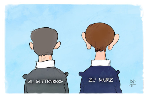 Cartoon: Zu Kurz (medium) by Kostas Koufogiorgos tagged karikatur,koufogiorgos,illustration,cartoon,kurz,guttenberg,österreich,karikatur,koufogiorgos,illustration,cartoon,kurz,guttenberg,österreich