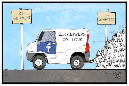 Cartoon: Zuckerberg on Tour (medium) by Kostas Koufogiorgos tagged karikatur,koufogiorgos,illustration,cartoon,zuckerberg,tour,eu,usa,parlament,congress,cambridge,analytica,social,media,datenschutz,user,verbraucher,karikatur,koufogiorgos,illustration,cartoon,zuckerberg,tour,eu,usa,parlament,congress,cambridge,analytica,social,media,datenschutz,user,verbraucher