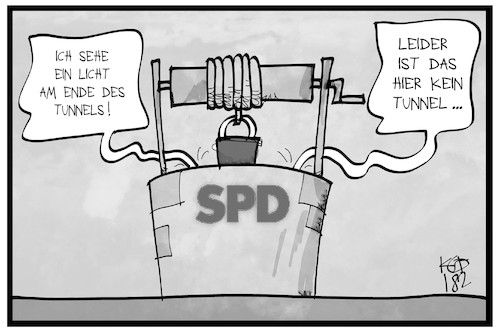 Cartoon: Zustand der SPD (medium) by Kostas Koufogiorgos tagged karikatur,koufogiorgos,illustration,cartoon,spd,loch,keller,brunnen,umfrage,tief,partei,sozialdemokraten,demokratie,karikatur,koufogiorgos,illustration,cartoon,spd,loch,keller,brunnen,umfrage,tief,partei,sozialdemokraten,demokratie