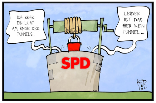 Cartoon: Zustand der SPD (medium) by Kostas Koufogiorgos tagged karikatur,koufogiorgos,illustration,cartoon,spd,loch,keller,brunnen,umfrage,tief,partei,sozialdemokraten,demokratie,karikatur,koufogiorgos,illustration,cartoon,spd,loch,keller,brunnen,umfrage,tief,partei,sozialdemokraten,demokratie