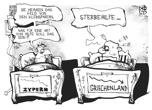 Cartoon: Zypern (medium) by Kostas Koufogiorgos tagged koufogiorgos,kostas,karikatur,eu,geld,hilfspaket,rettung,griechenland,krise,schulden,euro,zypern,esm,esm,zypern,euro,schulden,krise,griechenland,rettung,hilfspaket,geld,eu,karikatur,kostas,koufogiorgos