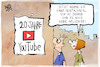 Cartoon: 20 Jahre YouTube (small) by Kostas Koufogiorgos tagged koufogiorgos,youtube,social,media,internet,digital,nostalgie