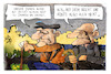 Cartoon: 60 Jahre James Bond (small) by Kostas Koufogiorgos tagged karikatur,koufogiorgos,lützerath,grüne,kohle,energie,sonnenblume,bagger