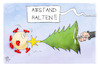 Cartoon: Abstand halten! (small) by Kostas Koufogiorgos tagged karikatur,koufogiorgos,illustration,cartoon,weihnachten,weihnachtsbaum,corona,virus,pandemie,regeln,aha,verteidigung