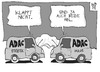 Cartoon: ADAC (small) by Kostas Koufogiorgos tagged illustration,cartoon,karikatur,koufogiorgos,adac,statistik,manipulation,auto,autoclub,image,panne,verkehr,starthilfe