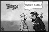 Cartoon: Afghanistan (small) by Kostas Koufogiorgos tagged karikatur,koufogiorgos,illustration,cartoon,afghanistan,taliban,isaf,soldat,truppen,militär,krieg,konflikt,armee,flugzeug,abzug