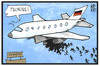 Cartoon: Afghanistan (small) by Kostas Koufogiorgos tagged karikatur,koufogiorgos,illustration,cartoon,afghanistan,flugzeug,abschiebung,asyl,rückführung,bundeswehr,abwerfen,ballast,asylpolitik