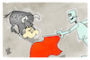 Cartoon: AI Act (small) by Kostas Koufogiorgos tagged karikatur,koufogiorgos,eu,stier,ki,ai,roboter,torrero