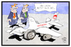 Cartoon: Air Berlin (small) by Kostas Koufogiorgos tagged karikatur,koufogiorgos,illustration,cartoon,niki,lauda,flugzeug,rennwagen,auto,fahrzeug,formel,insolvenz,übernahme