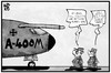 Cartoon: Airbus (small) by Kostas Koufogiorgos tagged karikatur,koufogiorgos,illustration,cartoon,airbus,flugzeug,betrug,korruption,bundeswehr,cargo,a400m,lüge,fliegen,flugzeugbauer,soldat,rüstungsmängel,armee,militär