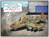 Cartoon: Airbus Kriegliner (small) by Kostas Koufogiorgos tagged karikatur,koufogiorgos,illustration,cartoon,waffen,export,rüstung,airbus,flugzeug,saudi,arabien,emirate,wirtschaft,industrie,flugzeugbauer