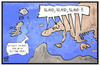 Cartoon: Alle für Island (small) by Kostas Koufogiorgos tagged karikatur,koufogiorgos,illustration,cartoon,island,england,fussball,em,europameisterschaft,europa,fan
