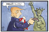 Cartoon: Allein mit Miss Liberty (small) by Kostas Koufogiorgos tagged karikatur,koufogiorgos,illustration,cartoon,usa,donald,trump,miss,liberty,freiheitsstatue,belästigung,sexuell,sexismus,präsident