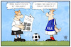 Cartoon: Angstgegner Italien (small) by Kostas Koufogiorgos tagged karikatur,koufogiorgos,illustration,cartoon,wm,russland,2018,italien,frankreich,deutschland,dfb,angstgegner,spiel,fussball,sport,qualifikation