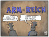 Cartoon: Arm gegen Reich (small) by Kostas Koufogiorgos tagged karikatur,koufogiorgos,illustration,cartoon,arm,reich,fussball,finale,wm,weltmeisterschaft,revolution,klassenkampf,politik,sport,argentinien,deutschland