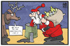 Cartoon: Armutsquote (small) by Kostas Koufogiorgos tagged karikatur,koufogiorgos,illustration,cartoon,armut,weihnachtsmann,rentier,rudolph,flaschen,sammeln,geld,soziales,pfandflaschen