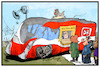 Cartoon: Bahn-Entschädigungen (small) by Kostas Koufogiorgos tagged karikatur,illustration,cartoon,koufogiorgos,bahn,entschädigung,passier,reisende,verspätung,zugausfall,db,zug,verkehr,infrastruktur,kunde