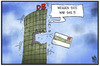 Cartoon: Bahncard (small) by Kostas Koufogiorgos tagged karikatur,koufogiorgos,illustration,cartoon,bahn,db,gebäude,bahntower,einsturz,bahncard,politik