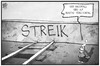 Cartoon: Bahnstreik (small) by Kostas Koufogiorgos tagged karikatur,koufogiorgos,illustration,cartoon,bahn,streik,gdl,mauer,gleise,schiene,mauerfall,arbeitskampf,lokführer