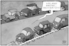 Cartoon: Bahnstreik (small) by Kostas Koufogiorgos tagged karikatur,koufogiorgos,illustration,cartoon,bahnstreik,auto,stau,verkehr,mobilität