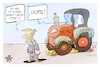Cartoon: Bauerndemo in Berlin (small) by Kostas Koufogiorgos tagged karikatur,koufogiorgos,bauer,traktor,demo,porsche,lindner