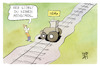 Cartoon: Bauernproteste und Bahnstreik (small) by Kostas Koufogiorgos tagged karikatur,koufogiorgos,bahn,gleise,streik,bauern,traktor