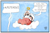 Cartoon: Bewegung Aufstehen (small) by Kostas Koufogiorgos tagged karikatur,koufogiorgos,illustration,cartoon,wagenknecht,marx,aufstehen,bewegung,linke,paradies,wolke