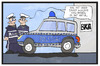 Cartoon: BKA-Eignungstest (small) by Kostas Koufogiorgos tagged karikatur,koufogiorgos,illustration,cartoon,bka,polizei,bundeskriminalamt,rechtschreibung,deutschtest,anwärter,polizeiauto,bewerbung,beamter,polizeidienst,abitur