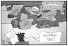 Cartoon: Black Friday Nato-Shopping (small) by Kostas Koufogiorgos tagged karikatur,koufogiorgos,illustration,cartoon,akk,shopping,rüstung,bundeswehr,nato,black,friday,konsum,geld,militär,bündnis