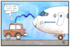 Cartoon: Boeing-Softwareupdate (small) by Kostas Koufogiorgos tagged karikatur,koufogiorgos,illustration,cartoon,boeing,diesel,software,update,flugzeug,sicherheit,wirtschaft,flugzeugbauer