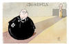 Cartoon: Braun und Merz (small) by Kostas Koufogiorgos tagged karikatur,koufogiorgos,illustration,cartoon,braun,merz,kegeln,cdu,vorsitz,bowling