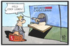 Cartoon: Bremer Landesbank (small) by Kostas Koufogiorgos tagged karikatur,koufogiorgos,illustration,cartoon,bremen,landesbank,dieb,überfall,geld,wirtschaft,kunde,steuerzahler,raub,kriminalitaet,blb